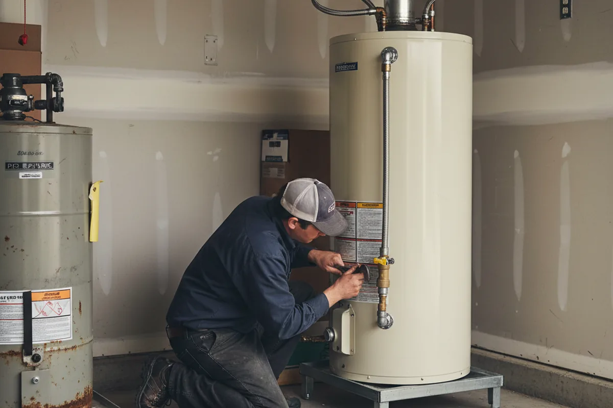Water heater and shutoff valve replacement in Lawn